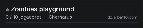 Zombies playground na lista de servidores de DayZ da AR16
