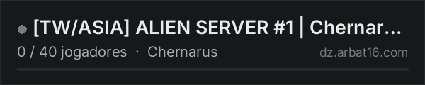 [TW/ASIA] ALIEN SERVER #1 | Chernarus | PvP | 4M Wipe | 5 Man M na lista de servidores de DayZ da AR16