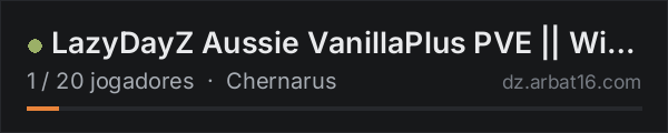 LazyDayZ Aussie VanillaPlus PVE || Wiped 19 Oct ||  Build, Trad na lista de servidores de DayZ da AR16
