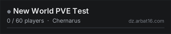 New World PVE Test on the AR16 DayZ server list