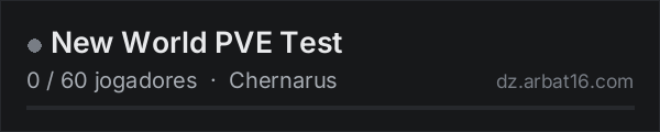 New World PVE Test na lista de servidores de DayZ da AR16