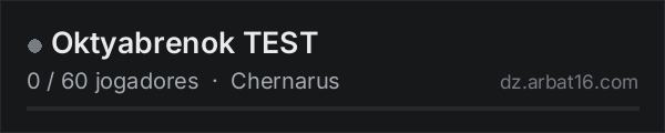 Oktyabrenok TEST na lista de servidores de DayZ da AR16