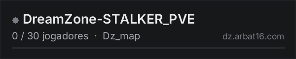 DreamZone-STALKER_PVE na lista de servidores de DayZ da AR16
