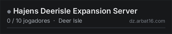 Hajens Deerisle Expansion Server na lista de servidores de DayZ da AR16