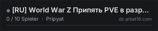 [RU] World War Z Припять PVE в разработке in der DayZ-Serverliste von AR16