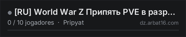 [RU] World War Z Припять PVE в разработке na lista de servidores de DayZ da AR16