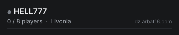 HELL777 on the AR16 DayZ server list