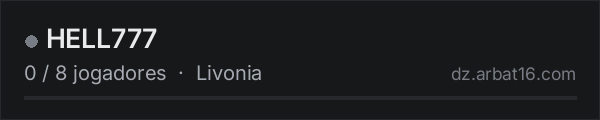 HELL777 na lista de servidores de DayZ da AR16