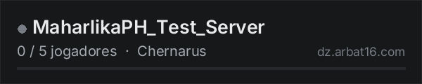 MaharlikaPH_Test_Server na lista de servidores de DayZ da AR16