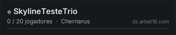 SkylineTesteTrio na lista de servidores de DayZ da AR16