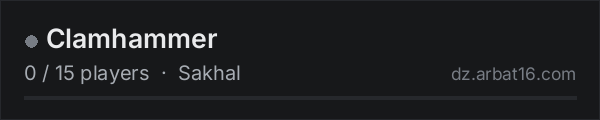 Clamhammer on the AR16 DayZ server list