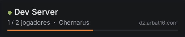 Dev Server na lista de servidores de DayZ da AR16