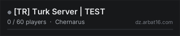 TR Turk Server | TEST on the AR16 DayZ server list