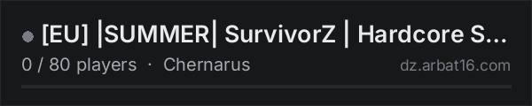 [EU] |SUMMER| SurvivorZ | Hardcore Survival | 1PP | PvP on the AR16 DayZ server list