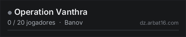 Operation Vanthra na lista de servidores de DayZ da AR16