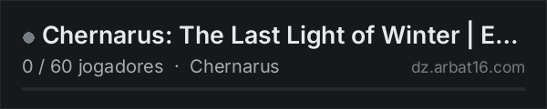 Chernarus: The Last Light of Winter | EU Vanilla+ na lista de servidores de DayZ da AR16