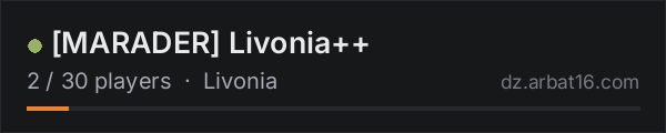 [MARADER] Livonia++ on the AR16 DayZ server list