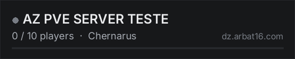 AZ PVE SERVER TESTE on the AR16 DayZ server list