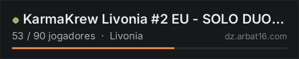 KarmaKrew Livonia #2 EU - SOLO DUO TRIO | 1PP | VANILLA + MODS na lista de servidores de DayZ da AR16