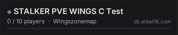 STALKER PVE WINGS C Test on the AR16 DayZ server list