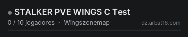 STALKER PVE WINGS C Test na lista de servidores de DayZ da AR16