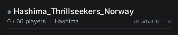 Hashima_Thrillseekers_Norway on the AR16 DayZ server list