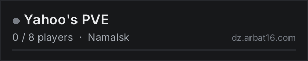Yahoo's PVE on the AR16 DayZ server list