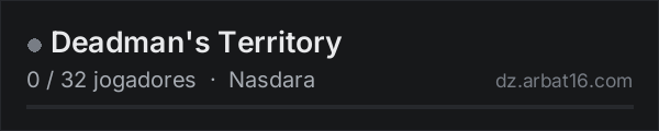 Deadman's Territory na lista de servidores de DayZ da AR16