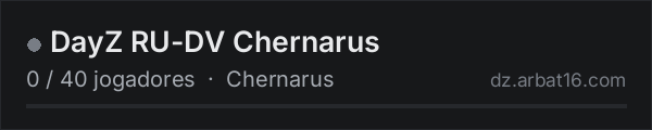 DayZ RU-DV Chernarus na lista de servidores de DayZ da AR16