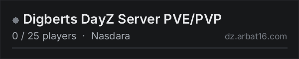 Digberts DayZ Server PVE/PVP on the AR16 DayZ server list