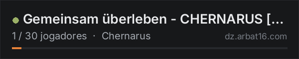 Gemeinsam überleben - CHERNARUS [PVE] [Vanilla] na lista de servidores de DayZ da AR16