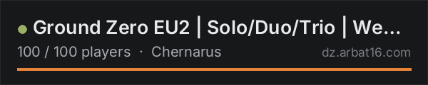 Ground Zero EU2 | Solo/Duo/Trio | Weekend Raiding | High FPS on the AR16 DayZ server list