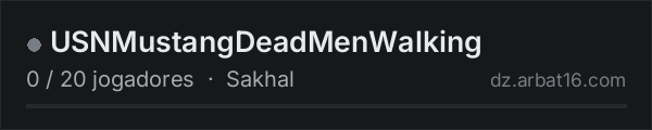 USNMustangDeadMenWalking na lista de servidores de DayZ da AR16