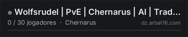 Wolfsrudel | PvE | Chernarus | AI | Trader na lista de servidores de DayZ da AR16