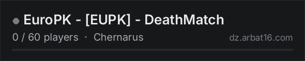 EuroPK - [EUPK] - DeathMatch on the AR16 DayZ server list