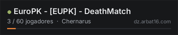 EuroPK - EUPK - DeathMatch na lista de servidores de DayZ da AR16
