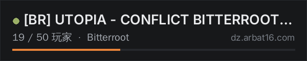 AR16 DayZ 服务器列表中的 BR UTOPIA - CONFLICT BITTERROOT PVE │ BOTs AI Expansion