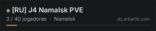 [RU] J4 Namalsk PVE na lista de servidores de DayZ da AR16