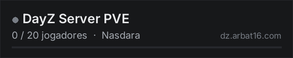DayZ Server PVE na lista de servidores de DayZ da AR16