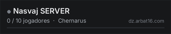 Nasvaj SERVER na lista de servidores de DayZ da AR16