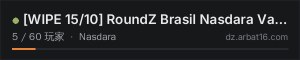 AR16 DayZ 服务器列表中的 [WIPE 15/10] RoundZ Brasil Nasdara Vanilla+