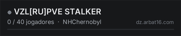 VZL[RU]PVE STALKER na lista de servidores de DayZ da AR16