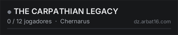 THE CARPATHIAN LEGACY na lista de servidores de DayZ da AR16