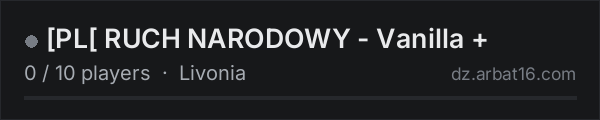 PL RUCH NARODOWY - Vanilla + on the AR16 DayZ server list