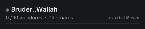 Bruder..Wallah na lista de servidores de DayZ da AR16