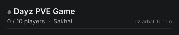 Dayz PVE Game on the AR16 DayZ server list