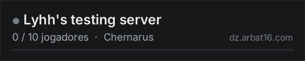 Lyhh's testing server na lista de servidores de DayZ da AR16
