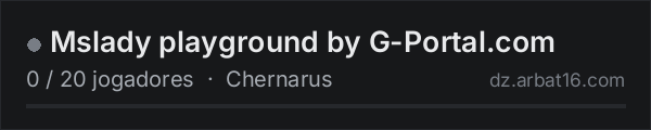 Mslady playground  by G-Portal.com na lista de servidores de DayZ da AR16