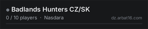 Badlands Hunters CZ/SK on the AR16 DayZ server list