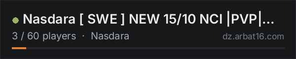 Nasdara [ SWE ] NEW 15/10 NCI |PVP| Drugs,Helis,Ai on the AR16 DayZ server list